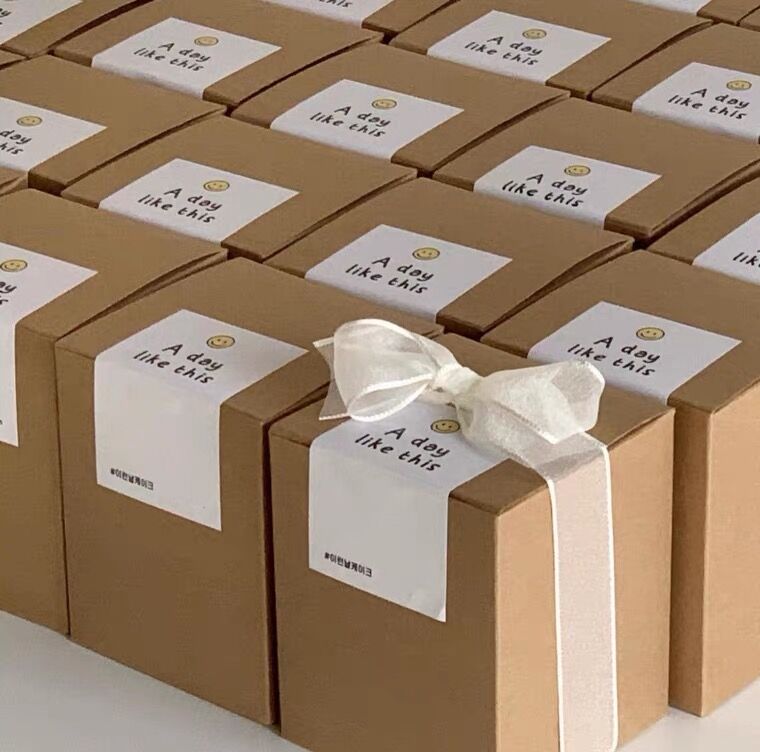 Wedding Favor Box - Hộp Giấy Kraft Nến Son Môi