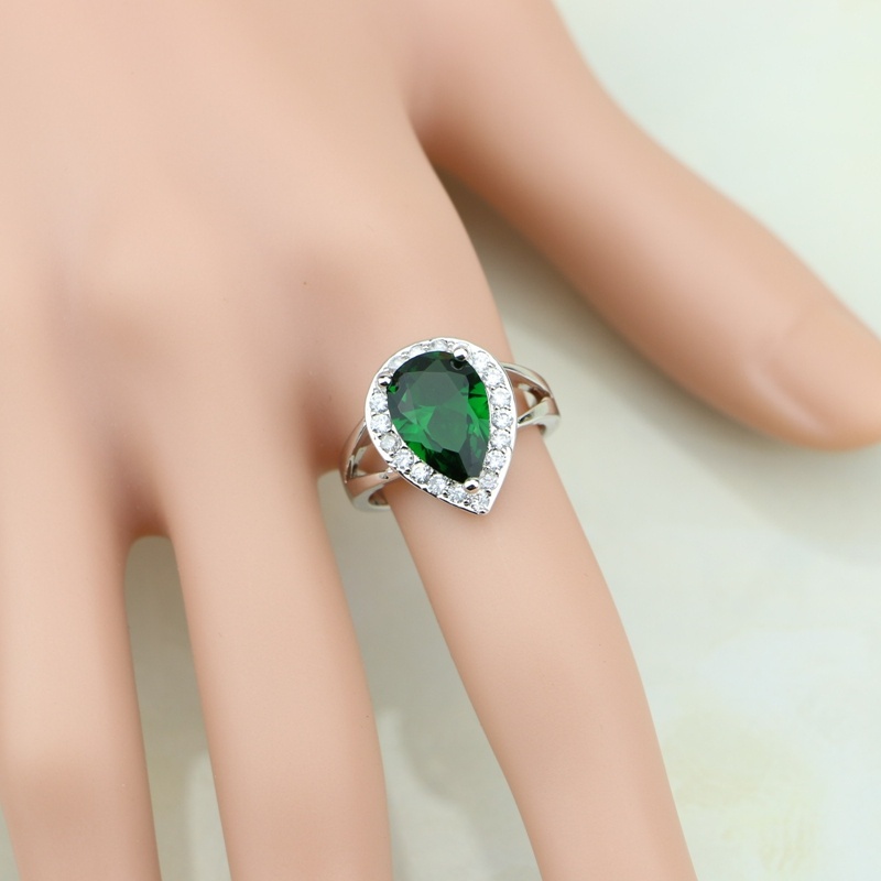 Wedding Z - Giọt Nước Nhẫn Bạc 925 Xanh