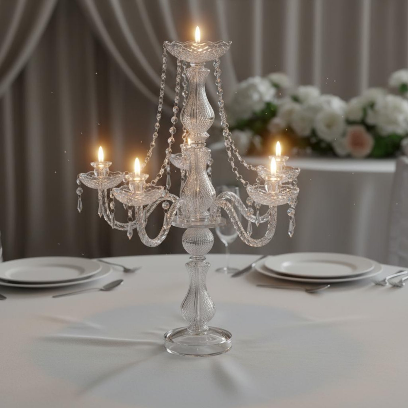Crystal Candelabra Elegant Wed - đánh giá và giá Wedding Decoration Supply