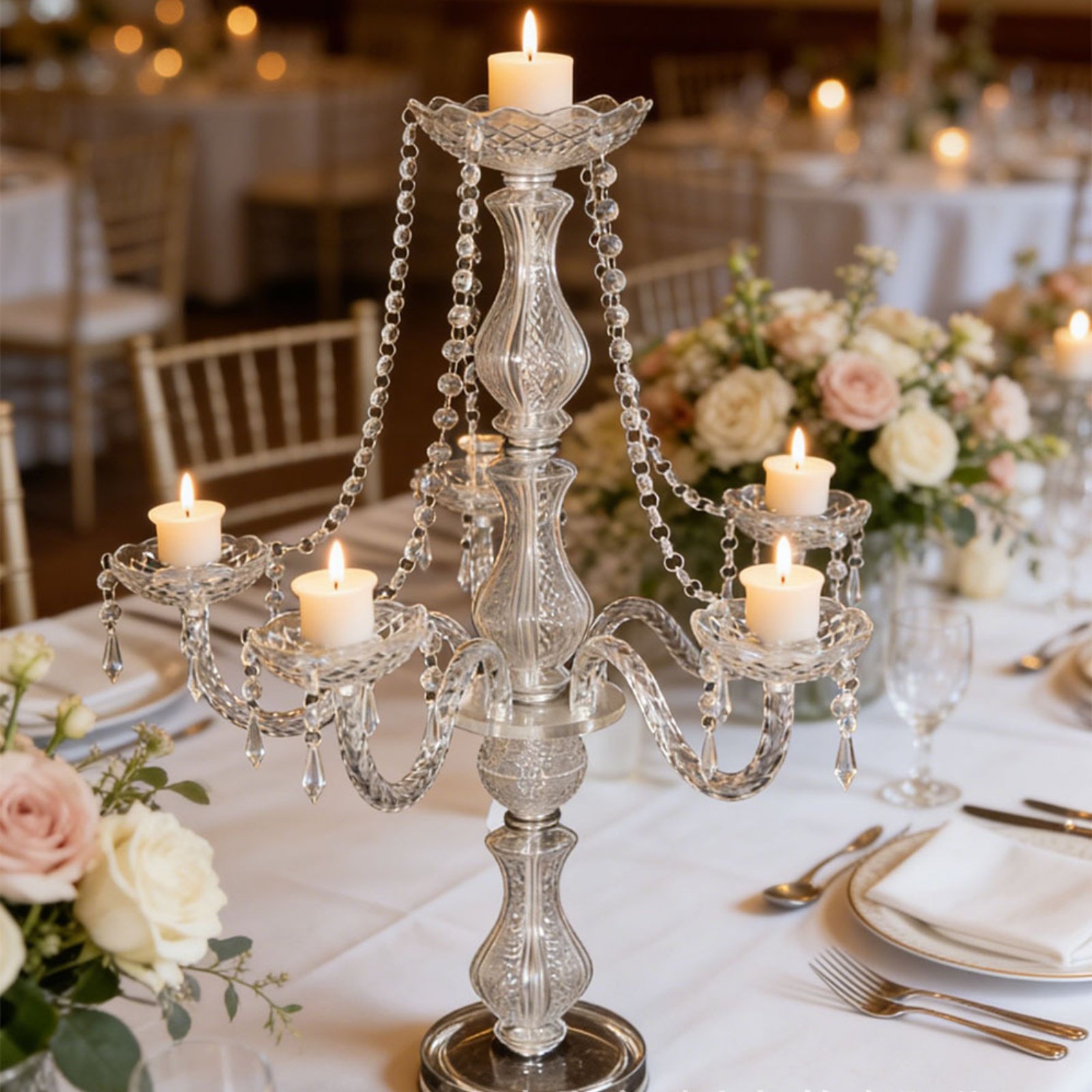 Crystal Candelabra Elegant Wed - đánh giá và giá Wedding Decoration Supply