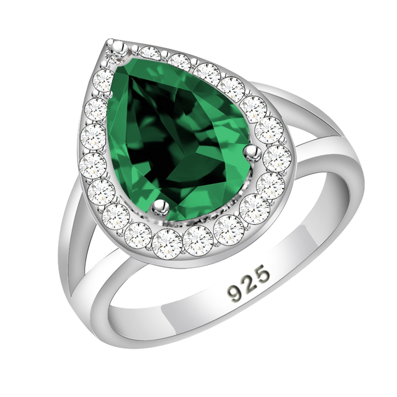 Giọt Nước Nhẫn Bạc 925 Xanh Lá - đánh giá và giá Wedding Z