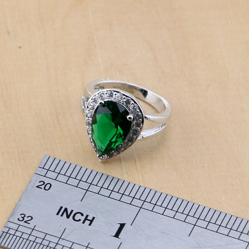 Giọt Nước Nhẫn Bạc 925 Xanh Lá - đánh giá và giá Wedding Z