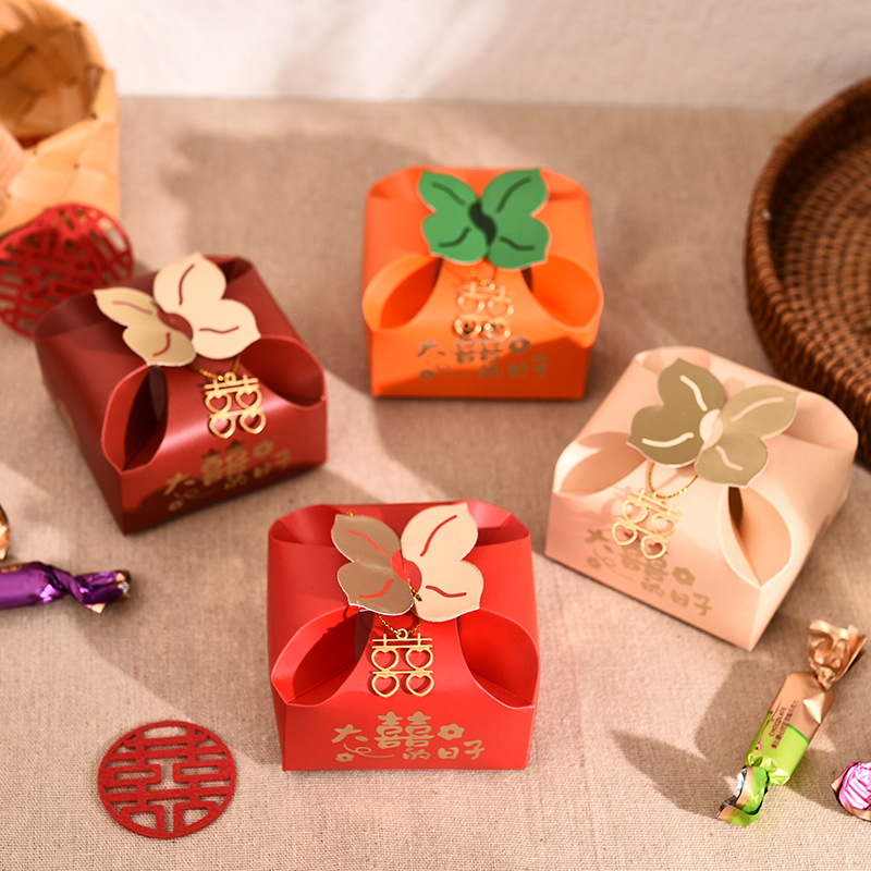50pcs Orange Portable Gift Box - đánh giá và giá Wedding Favor Box