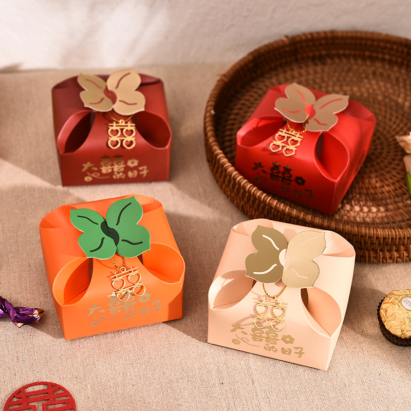 50pcs Orange Portable Gift Box - đánh giá và giá Wedding Favor Box