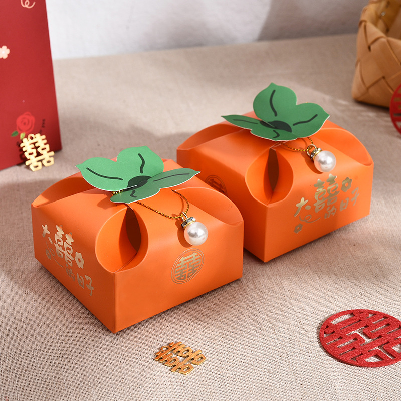 50pcs Orange Portable Gift Box - đánh giá và giá Wedding Favor Box